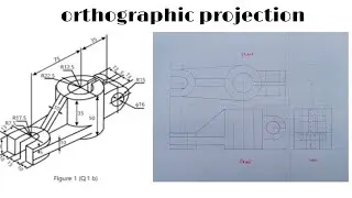 orthographic projection in - engineering drawing - technical drawing (third angle projection)