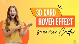 3D Card Hover Using HTML & CSS | Card Hover Effect | CSS Animation 