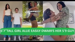 6'7" Tall Girl Allie Towers Over Her 5'9 Guy