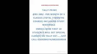 Learn Tally PRIME WITH GST online with free study materials.....