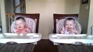 11 Month Old Twins Dancing to Daddy's Guitar