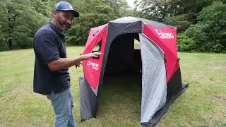Camping In Ice Fishing Tent In Rain Storm
