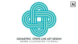 Geometric Stripe Line Art Design |  Adobe Illustrator Tutorial