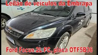 Ford Focus 2L FC, placa OTF5B36; ano 2013 em leilão da Embrapa
