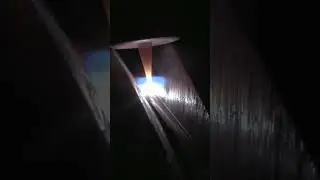 100 amp TIG root pass on a duplex sch 40 pipe. 10” flange to an elbow. Ft. Travis Field. 