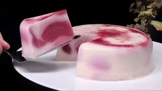 Just milk and raspberries! Fantastic summer dessert in 5 minutes!