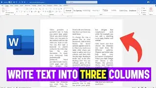 How to Write Text into Three Columns in Word | Make 3 columns in Word