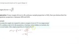 Determining required Sample size for a given Margin of error