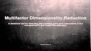 Medical vocabulary: What does Multifactor Dimensionality Reduction mean