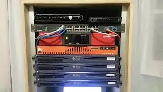 Homemade server rack filled with servers.