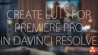 Create LUT'S for Premiere Pro in Davinci Resolve (Tutorial)