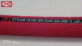 Steel Wire Braided Rubber Red Steam Hose WP 17bar