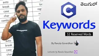 Keywords in C Language in Telugu | C Programming