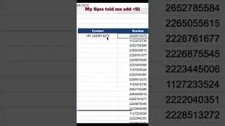 Google Sheets Tricks | Indian Contact Number #shorts  #excelshortcuts  #googlesheets