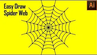 How to draw spider web in Adobe Illustrator | Illustrator tutorial | Vector art | Geometry Design