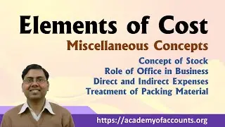 Elements of Cost - Concepts and  Introduction
