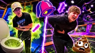 We Took Laxatives Before Taco Bell… Then Went to a Trampoline Park! | BAD IDEA