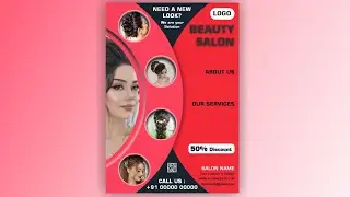Beauty salon flyer design in CorelDRAW | Business add design in Coreldraw | Graphic design tutorial