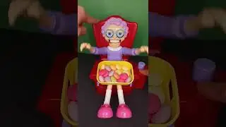 Granny got her teeth back and went to sleep 😴 don't get her candy 🍓🍇🍏🍬🍬