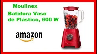 🔥[Batidora] Vaso de Plástico, 600 W, 4 Cuchillas de Acero Moulinex