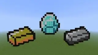 как построить алмаз, слиток железа и золота в minecraft