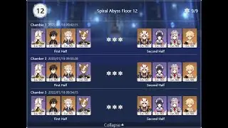 Genshin Impact 2.4 Spiral Abyss Floor 12 GEO only teams Full stars