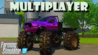 MULTI-PLAYER ON THE FARM BUILD CHALLENGE GAMESAVE!!   THE OAKS MAP  FARM SIM 22
