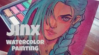 Drawing Arcane : JINX | LOL |  Watercolor Painting