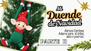 CHRISTMAS ELF 2/2 💚 Amigurumi 🦌🌲🎅 Embrace crochet curtains