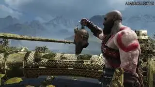 The World Serpent Destroys The Statue Of Thor - God Of War 4 (PS4 Pro).