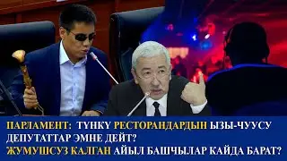 ТҮНКҮ РЕСТОРАНДАРДЫН ЫЗЫ-ЧУУСУ.  ДЕПУТАТТАР ЭМНЕ ДЕЙТ? ЖУМУШСУЗ КАЛГАН АЙЫЛ БАШЧЫЛАР КАЙДА БАРАТ?