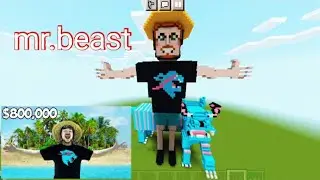 @MrBeast  statue in  minecraft