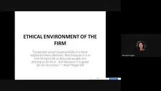ORMAN: ETHICAL ENVIRONMENT OF THE FIRM