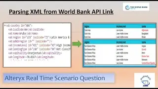 Web Scraping (XML Parsing) - World Bank API Link|| Alteryx Real Time Project ||  Alteryx Project #25