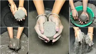 Asmr- Whole crush/dipping of sand cement dry+water 💦💦 crumbling😋🤤 compilation video🤗
