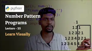 Number Pattern Programs in Python​/Lecture - 25/Beginner Python Tutorial Course for Web Development
