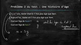 4b - Les problèmes à deux inconnues - Correction du test (une question d'âge)