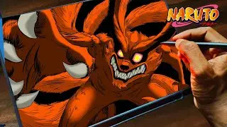 Drawing Kurama on my Tablet #drawing #naruto