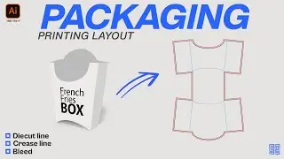 French Fries Box Packaging | Printing Layout | Adobe illustrator Tutorial in HINDI / हिंदी में