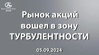 Рынок акций вошел в зону ТУРБУЛЕНТНОСТИ. 05.09.2024