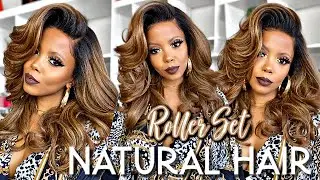 😱 Natural Hair Blowout ROLLER SET Wig for $50 Outre Perfect Hairline Julianne 13x6 FRONTAL Lace Wig