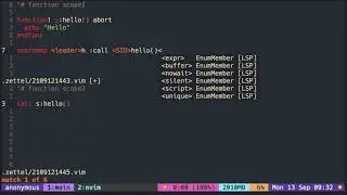 Vimscript Tutorial: Function ( script local )