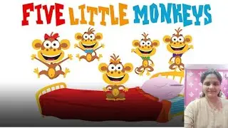Five little Monkeys jumping on bed I Number Song for kids with actions I English Rhymes