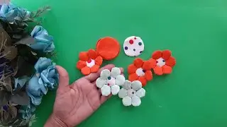 FLORES DE FUXICO DIFERENTE E UM CENTRO DE MESA LINDO