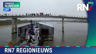 350 Ton wegend botenhuis versleept over de Waal   ||  RN7 REGIONIEUWS