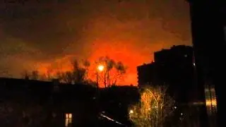Прорыв газопровода. Зарево над Щелково. 03.11.2012