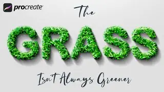 #59 Grass Text Effect - Procreate tutorial