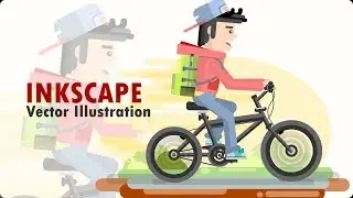 Vector Illustration | Teen Boy With Bicycle