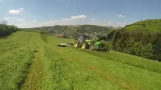 1.Schnitt 2014! #Mähen mit John Deere 6830 [GoPro]