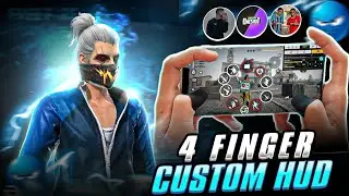World's Best  4 Finger Custom HUD CODE 🥶⚙️ | Top  5 Best Custom HUD  Free Fire🌪️